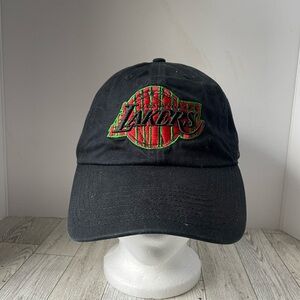 47Brand Los Angeles LA Lakers NBA Adjustable Christmas Cap Black Red & Green Hat